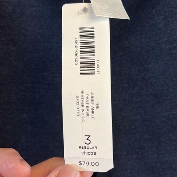 Chico’s Juliet the ultimate fit  Ankle Pants Size 3 navy - Picture 5 of 13